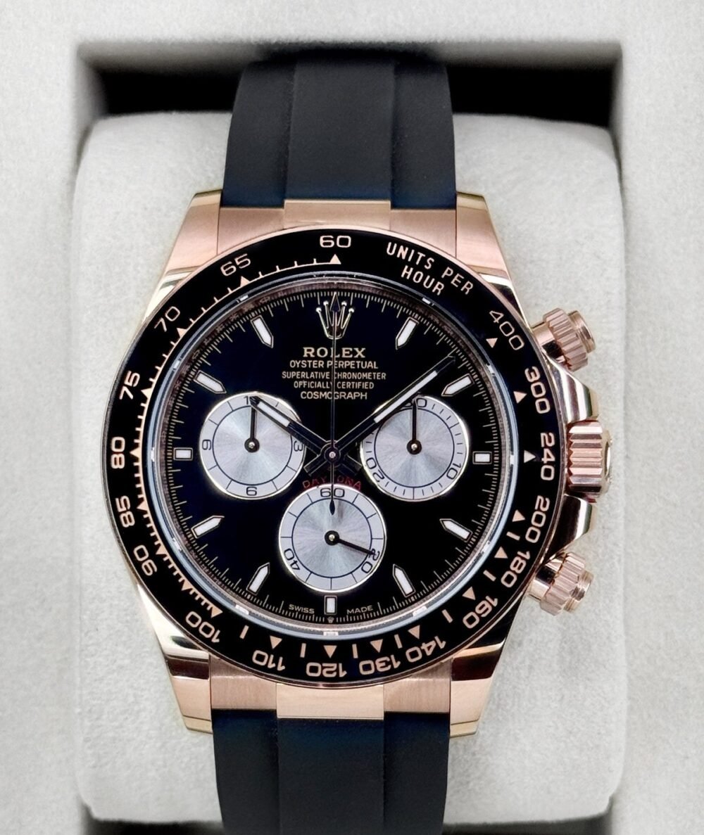 NEW 2025 Rolex Daytona 40mm 126515LN Rose Gold Oysterflex Black Dial