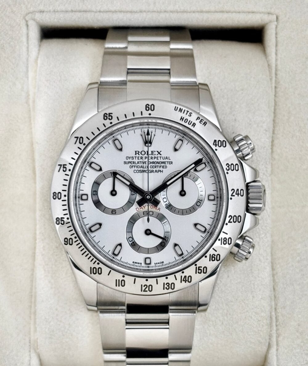 2015 Rolex Daytona 40mm 116520 Stainless Steel White Dial