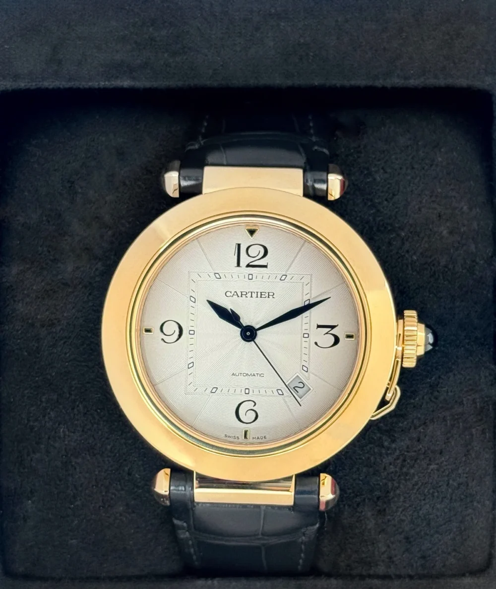 2023 Cartier Pasha 41mm WGPA0007 Yellow Gold Silver Dial