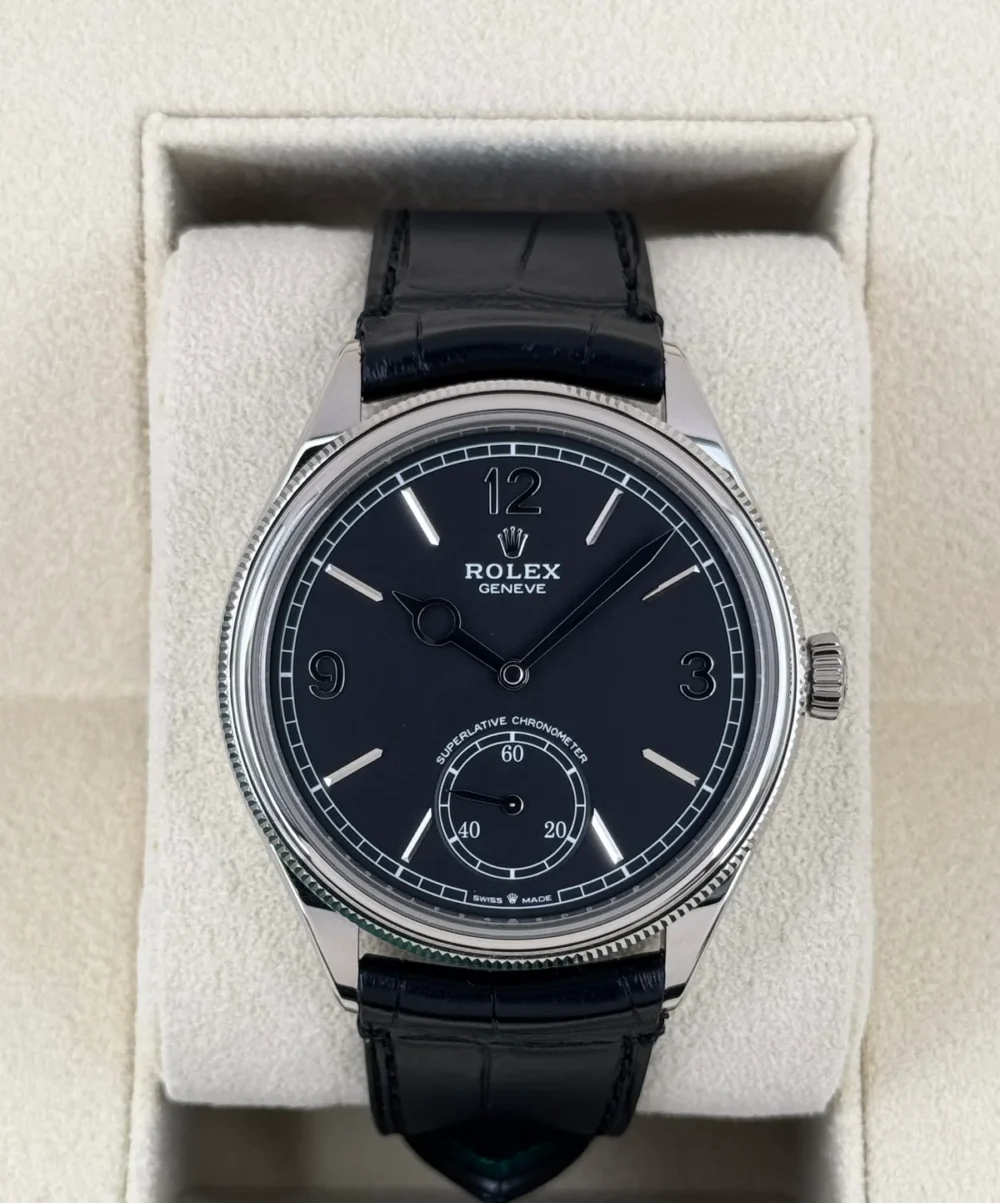 NEW 2025 Rolex 1908 39mm 52509 18kt White Gold Black Dial