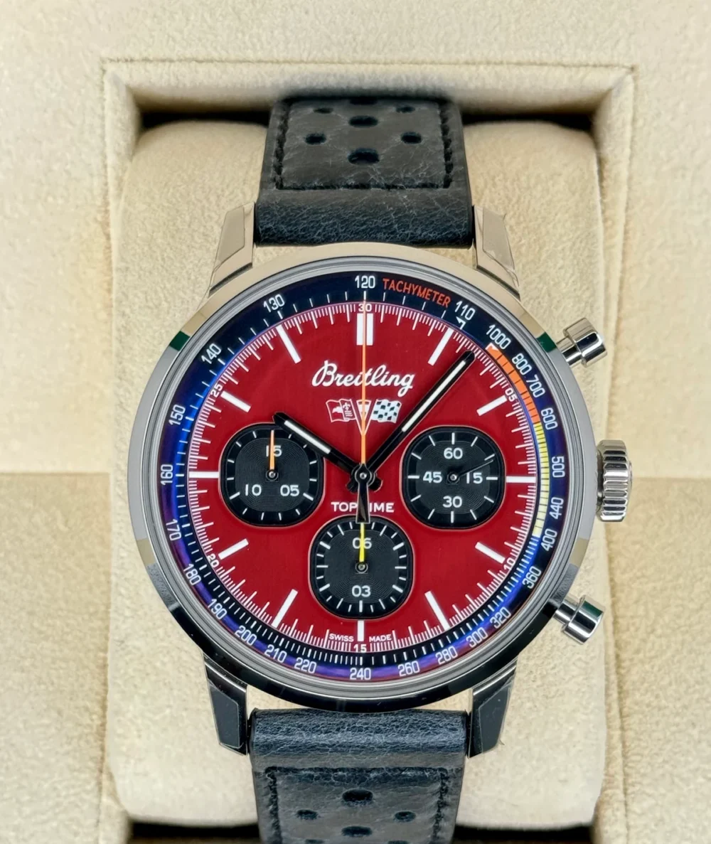 New 2024 Breitling Top Time Chronograph 42mm A25310 Steel Red Dial