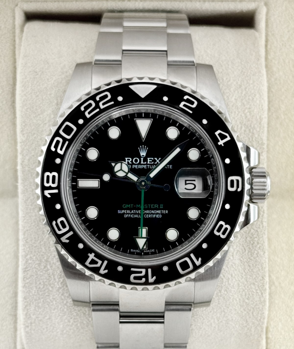 2018 Rolex GMT-Master II 40mm 116710LN Stainless Steel Black Dial