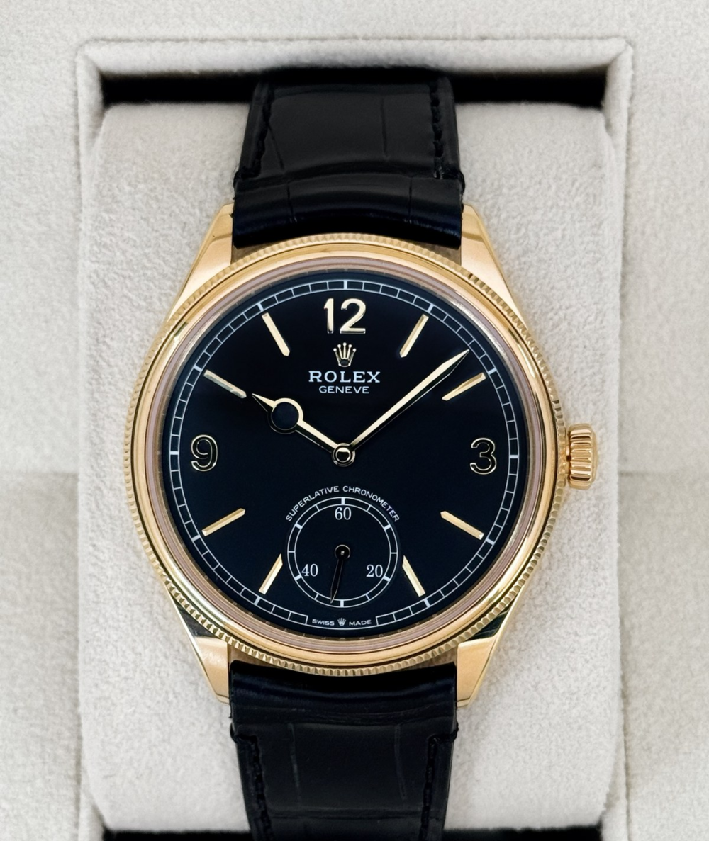 2024 Rolex 1908 39mm 52508 Yellow Gold Black Dial