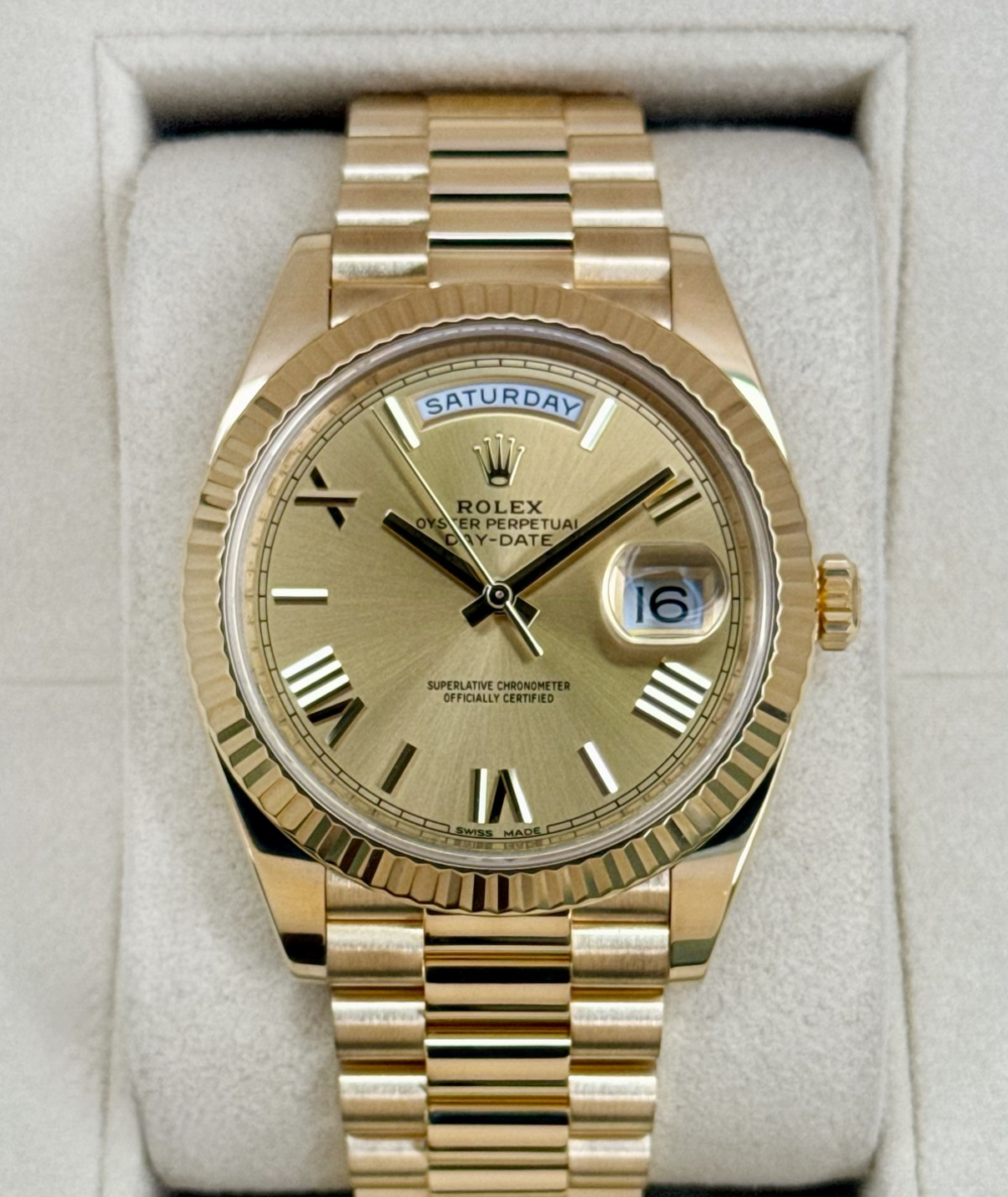 2021 Rolex Day-Date 40mm 228238 Presidential Yellow Gold Champagne Dial