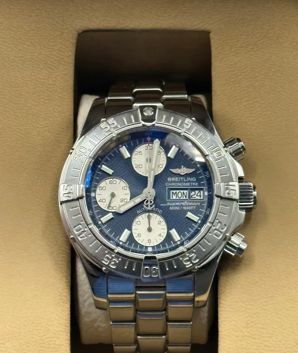 2004 Breitling Superocean Chrono. II 42mm A13340 Blue Dial