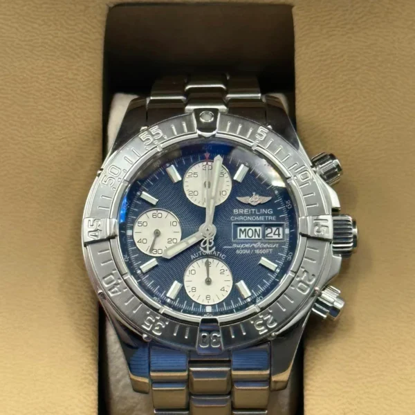 2004 Breitling Superocean Chrono. II 42mm A13340 Blue Dial