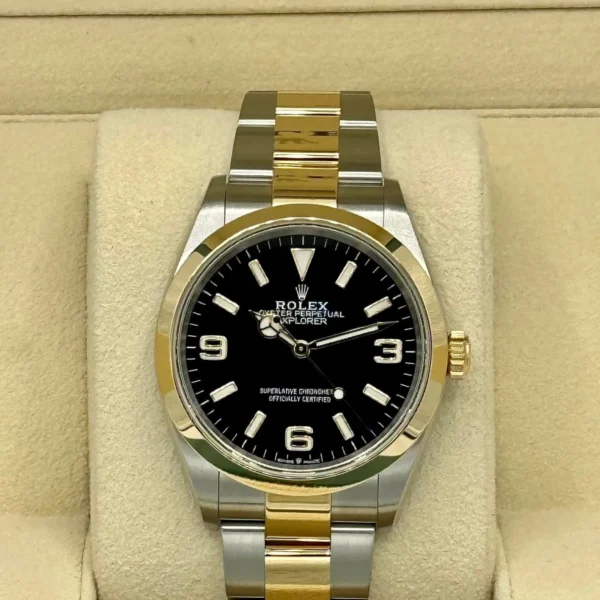 2021 Rolex Explorer 36mm 124273 Two-Tone Black Dial