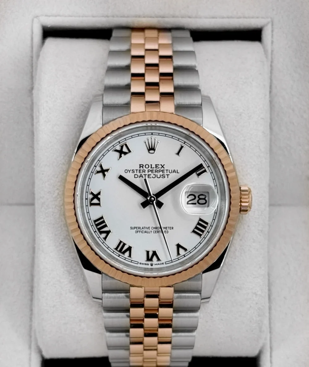 2024 Rolex Datejust 36mm 126231 Two-Tone Jubilee White Roman Numeral Dial