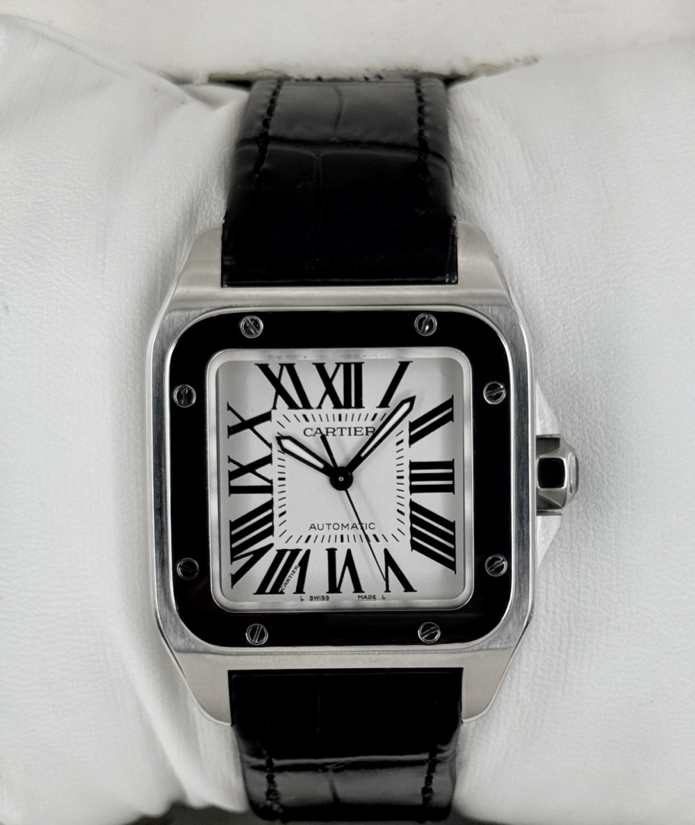 Cartier Santos 100 33mm 2878 Stainless Steel White Dial