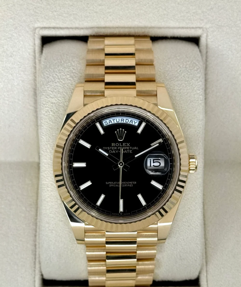 2024 Rolex Day-Date 40mm 228238 Yellow Gold Black Dial