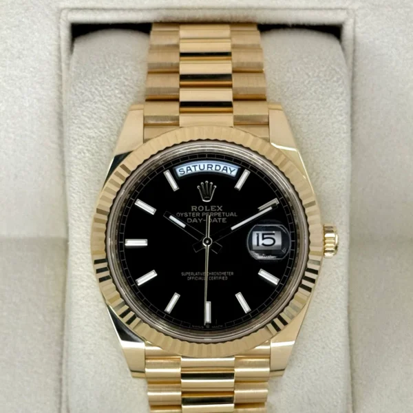 2024 Rolex Day-Date 40mm 228238 Yellow Gold Black Dial