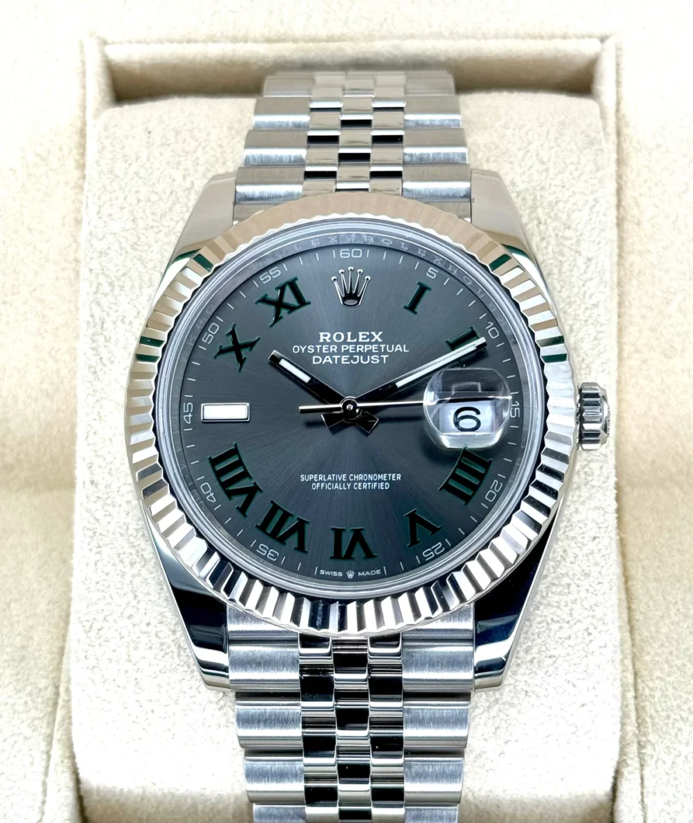 2023 Rolex Datejust 41mm 126334 Stainless Steel Jubilee Wimbledon Dial