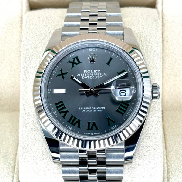 2023 Rolex Datejust 41mm 126334 Stainless Steel Jubilee Wimbledon Dial