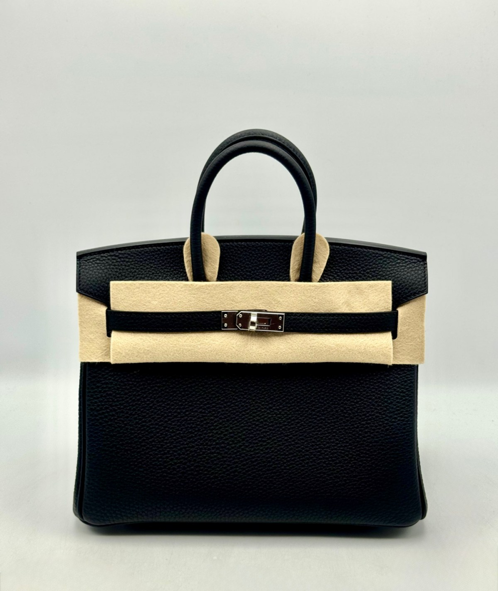 NEW 2026 Hermès Birkin 25 Handbag Togo Palladium Hardware Noir (Black)