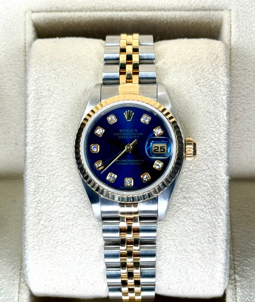 Rolex Lady-Datejust 28mm 79173 Two-Tone Blue 10 Diamond Dial
