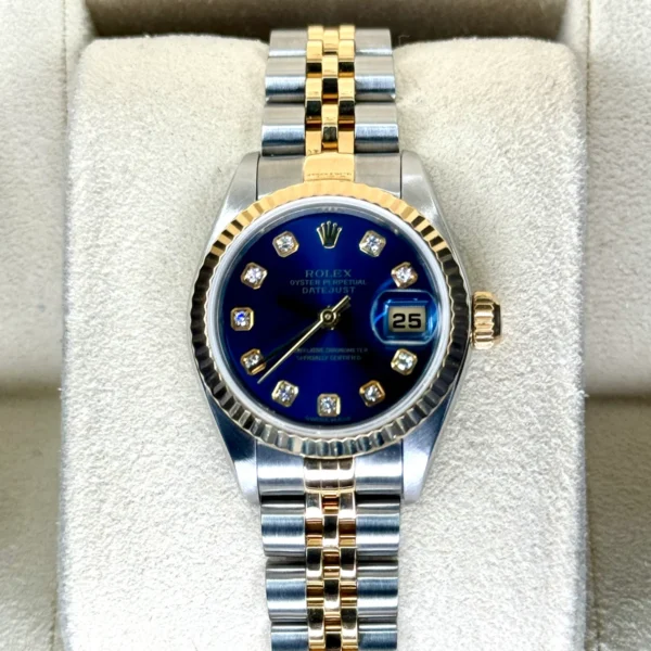 Rolex Lady-Datejust 28mm 79173 Two-Tone Blue 10 Diamond Dial