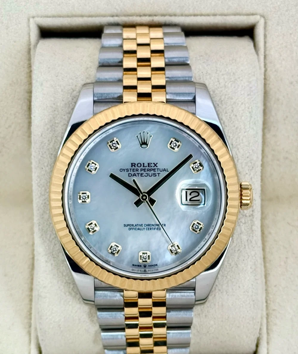 2020 Rolex Datejust 41mm 126333 Two-Tone Jubilee Mother of Pearl Diamond Dial