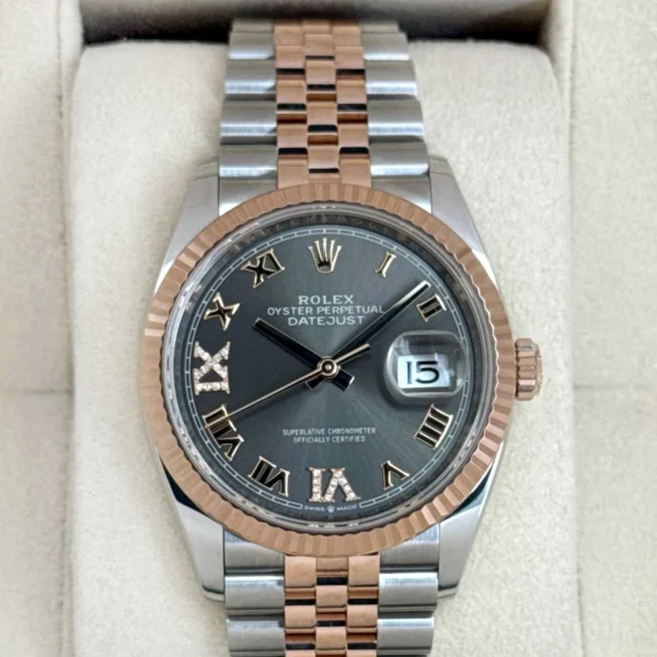 2023 Rolex Datejust 36mm 126231 Two-Tone Jubilee Slate Rhodium Diamond Dial