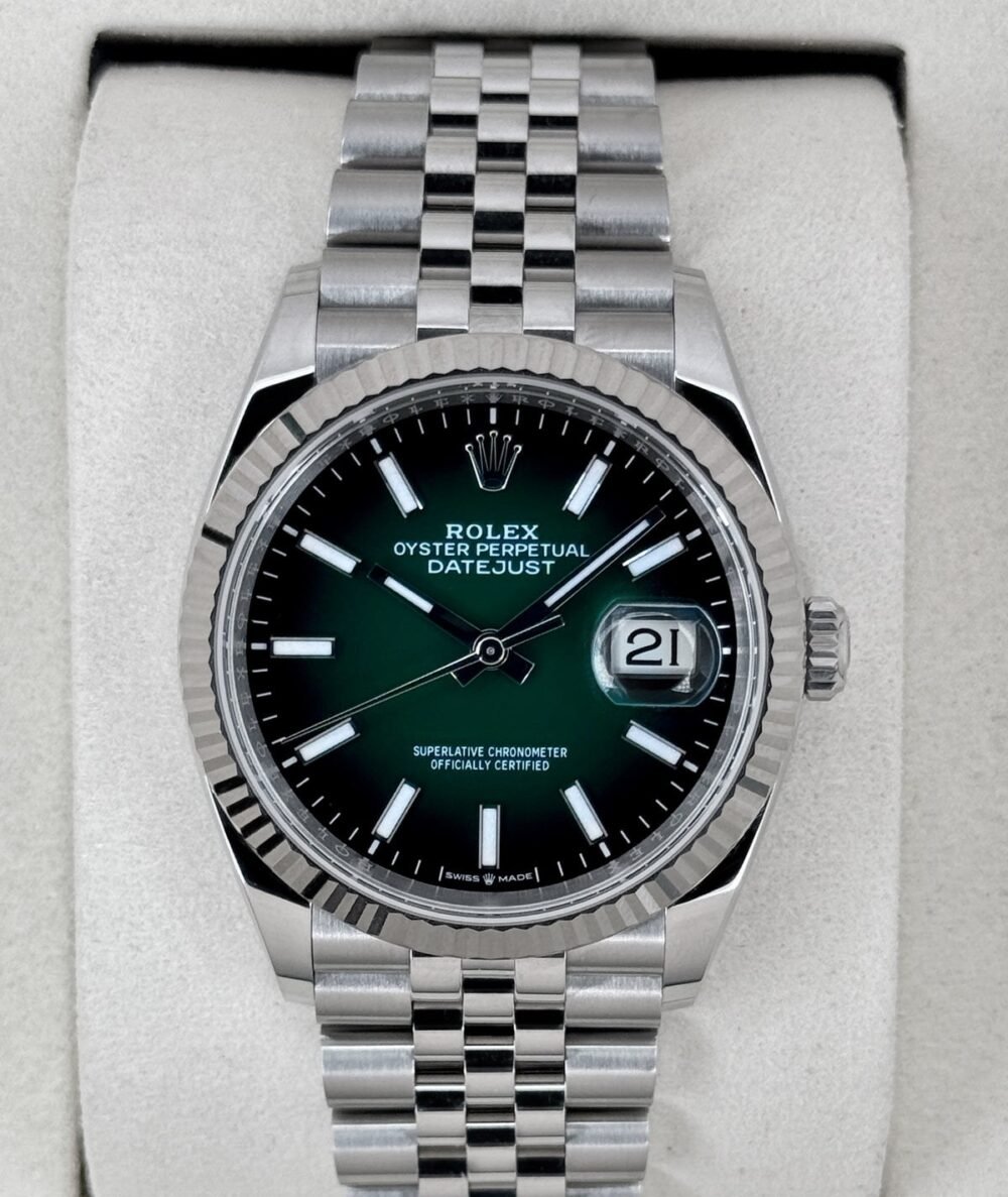 2026 Rolex Datejust 36mm 126234 Stainless Steel Jubilee Green Ombre Dial