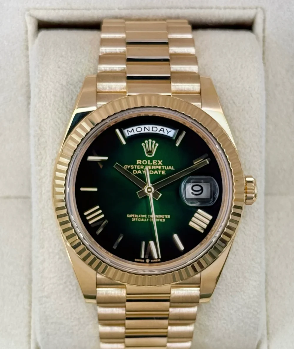 2025 Rolex Day-Date 40mm 228238 Presidential Green Ombre Dial