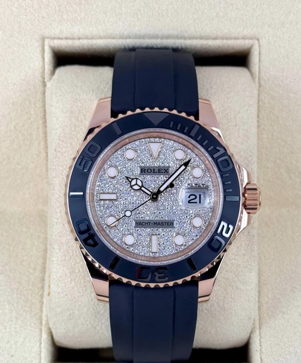 2023 Rolex Yacht-Master 40mm 126655 Rose Gold Diamond Paved Dial