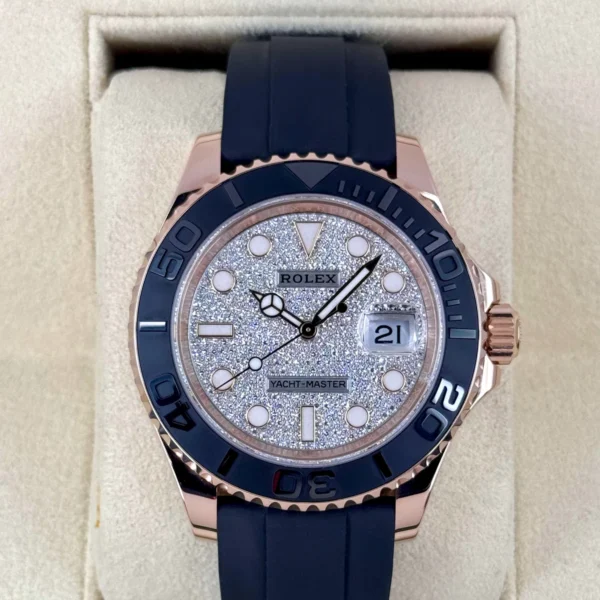 2023 Rolex Yacht-Master 40mm 126655 Rose Gold Diamond Paved Dial