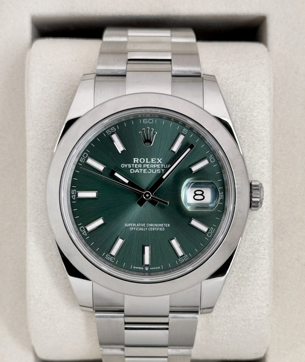NEW 2026 Rolex Datejust 41mm 126300 Stainless Steel Oyster Green Dial