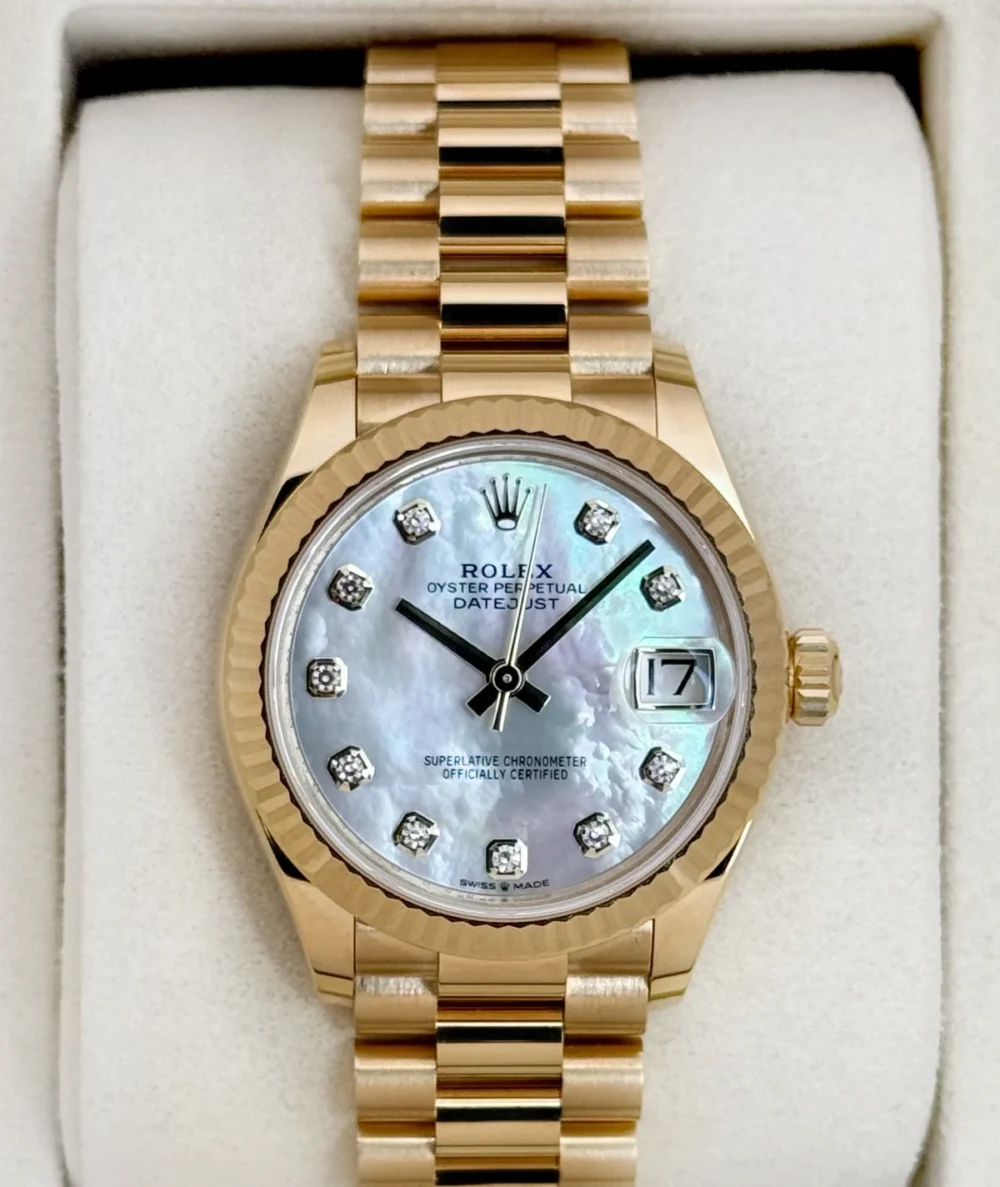 NEW 2025 Rolex Datejust 31mm 278278 Yellow Gold MOP Diamond Dial