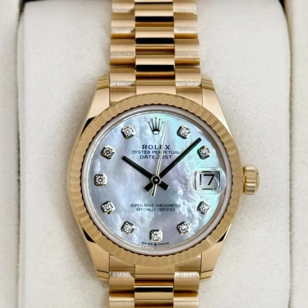 NEW 2025 Rolex Datejust 31mm 278278 Yellow Gold MOP Diamond Dial