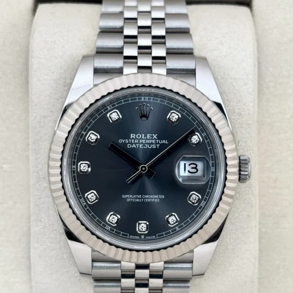 2025 Rolex Datejust 41mm 126334 Stainless Steel Jubilee Rhodium Diamond Dial