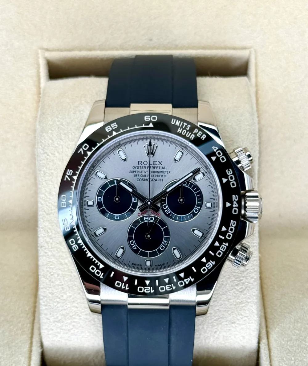 2018 Rolex Daytona 40mm 116519LN White Gold Oysterflex Grey Ghost Dial