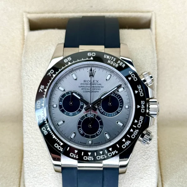 2018 Rolex Daytona 40mm 116519LN White Gold Oysterflex Grey Ghost Dial