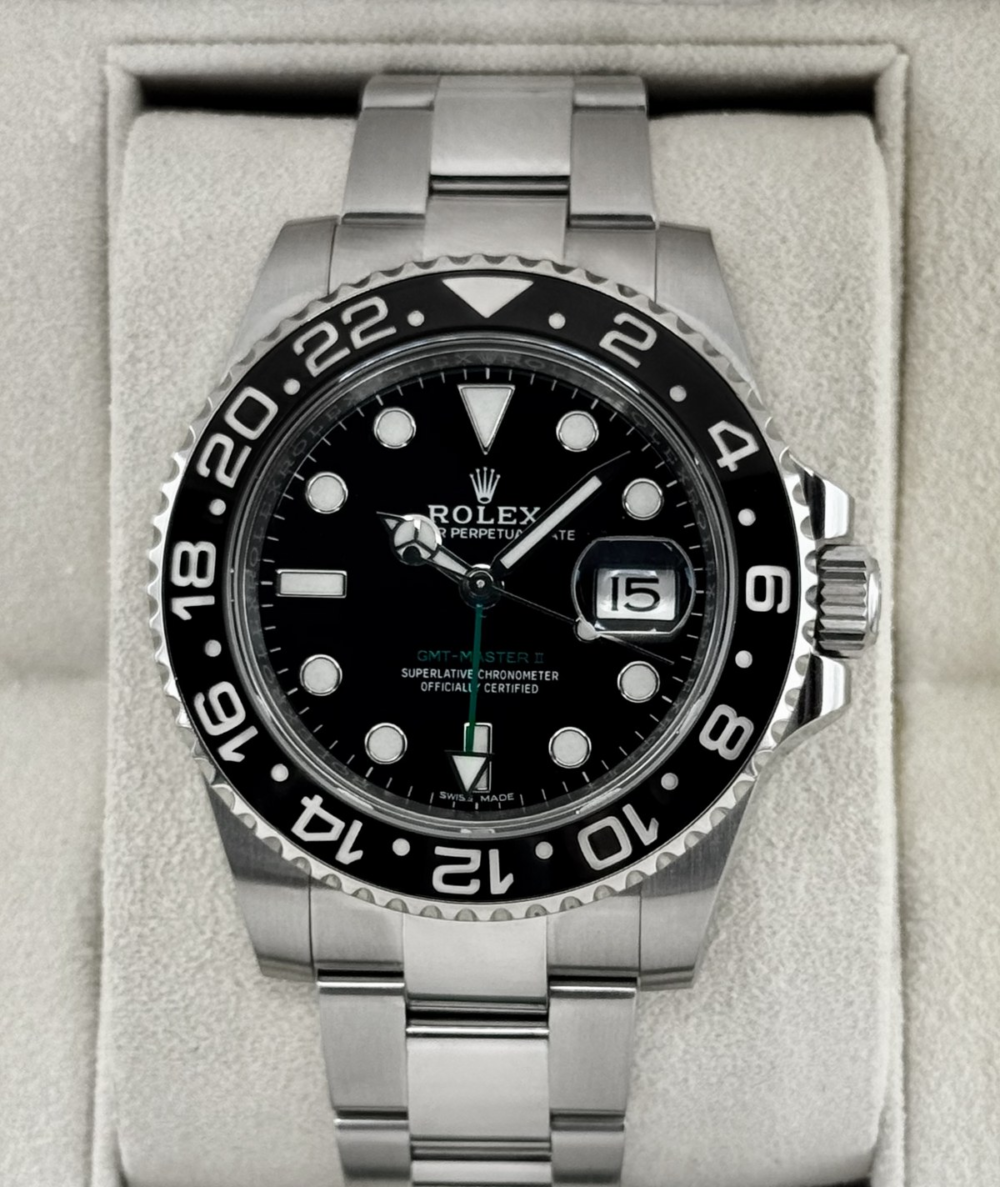2018 Rolex GMT-Master II 40mm 116710LN Stainless Steel Black Dial