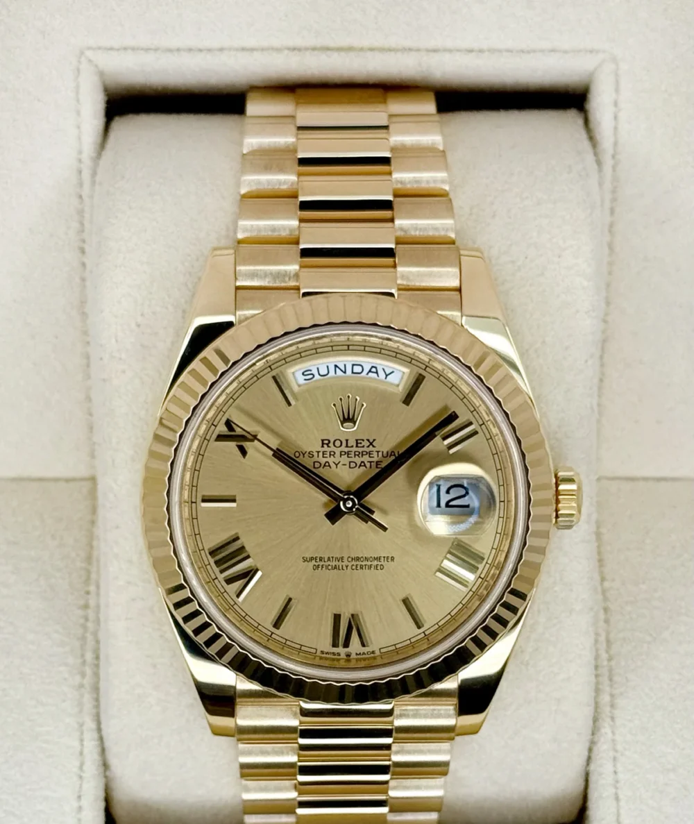 2021 Rolex Day-Date 40mm 228238 Presidential Champagne Roman Numeral Dial