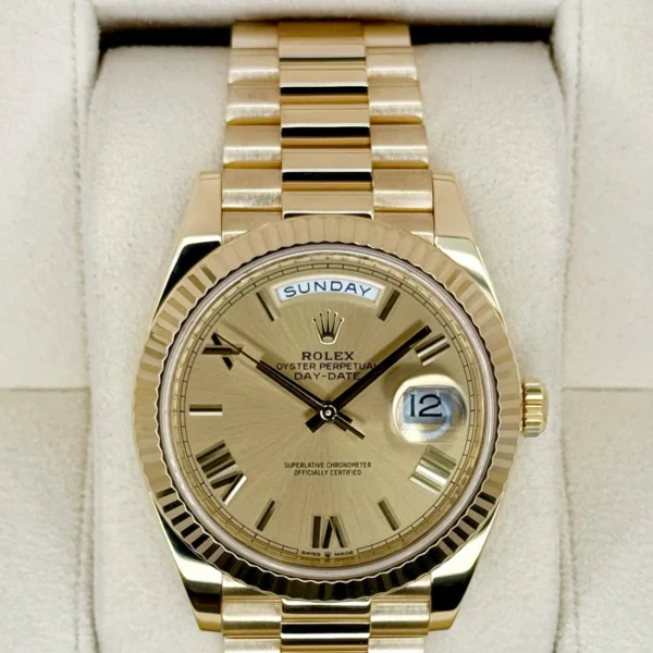 2021 Rolex Day-Date 40mm 228238 Presidential Champagne Roman Numeral Dial
