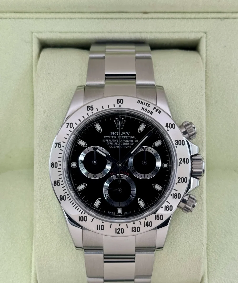 2013 Rolex Daytona 40mm 116520 Stainless Steel Black Dial
