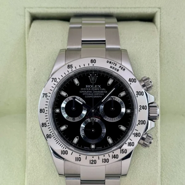 2013 Rolex Daytona 40mm 116520 Stainless Steel Black Dial