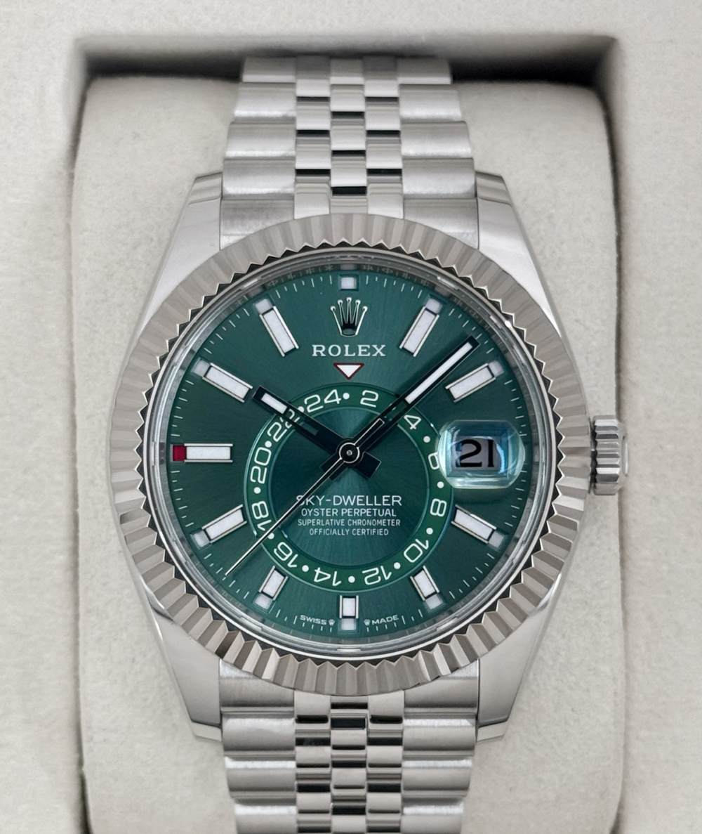 2026 Rolex Sky-Dweller 42mm 336934 Stainless Steel Jubilee Green Dial