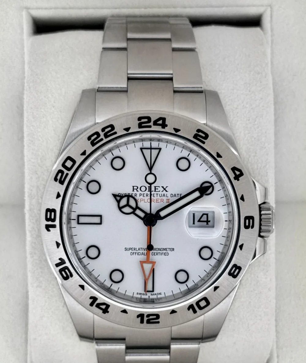 2014 Rolex Explorer II 42mm 216570 Polar White Dial