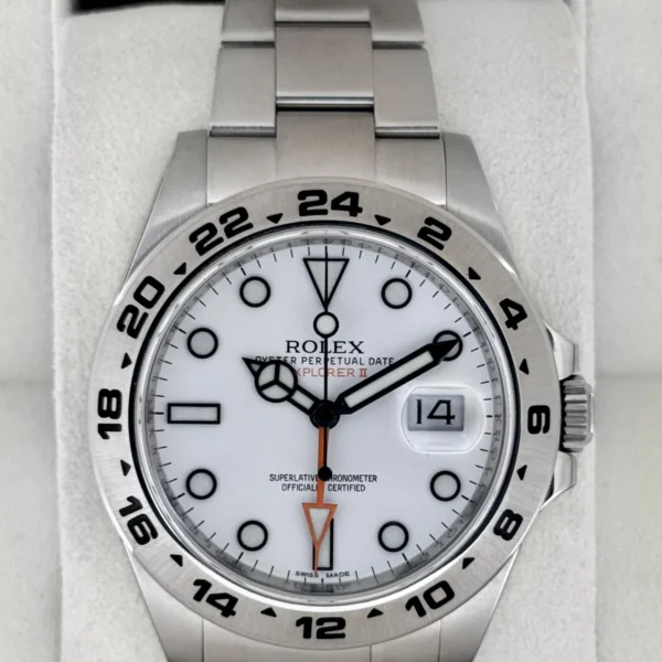 2014 Rolex Explorer II 42mm 216570 Polar White Dial