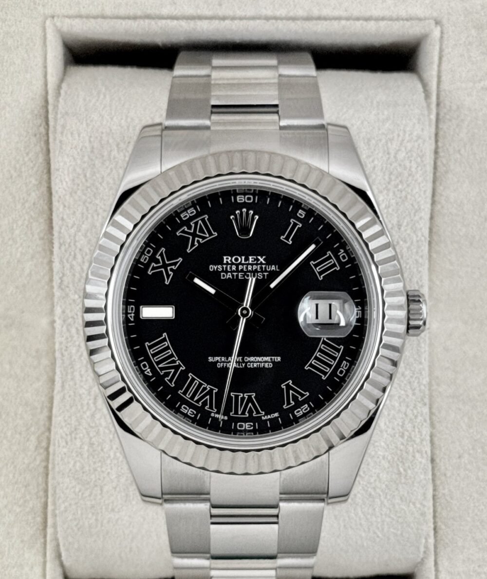 2003 Rolex Datejust II 41mm 116334 Stainless Steel Oyster Black Dial