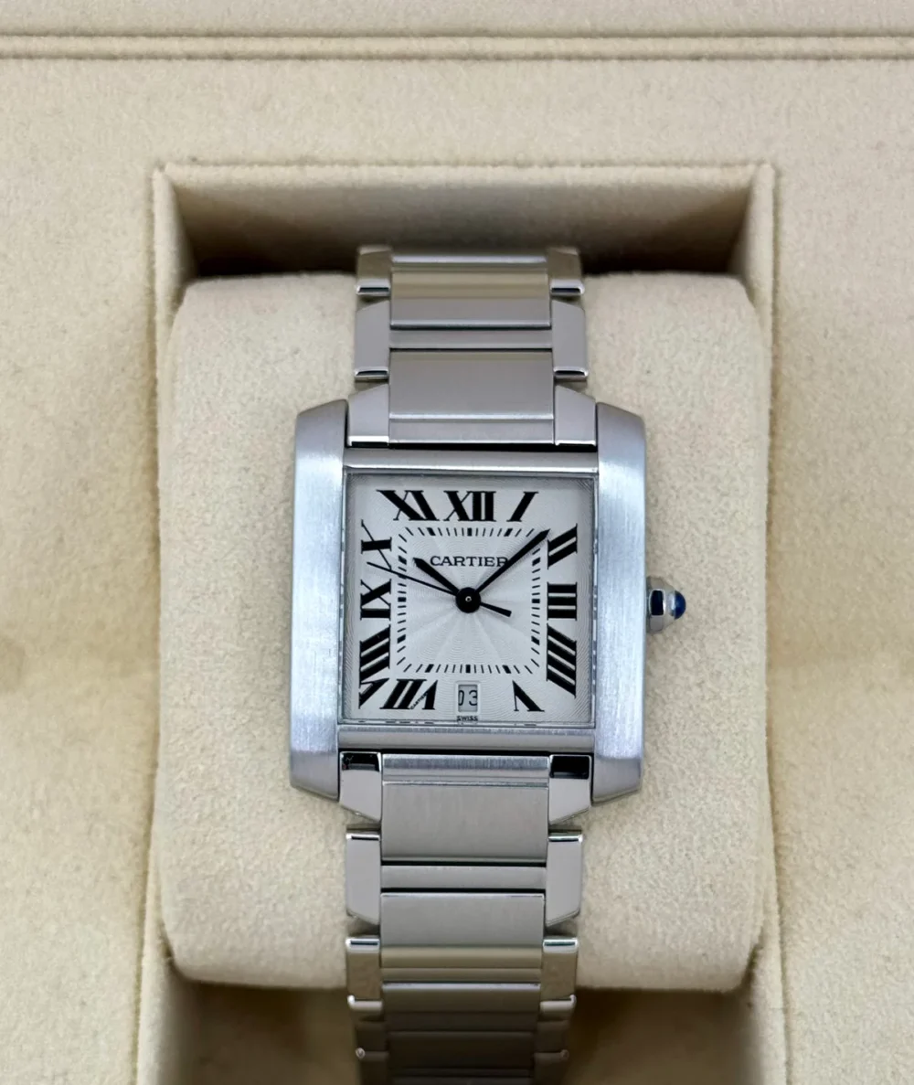 1999 Cartier Tank Francaise 28mm Stainless Steel White Dial
