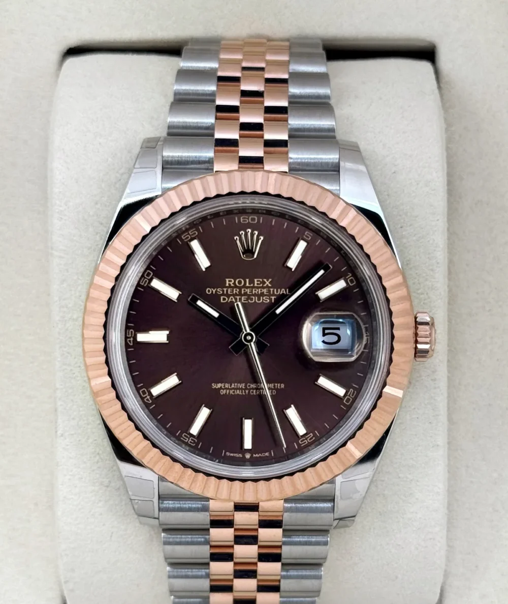 NEW 2026 Rolex Datejust 41mm 126331 Two-Tone Rose Gold Chocolate Dial (STICKERED)