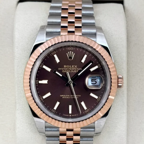 NEW 2026 Rolex Datejust 41mm 126331 Two-Tone Rose Gold Chocolate Dial (STICKERED)