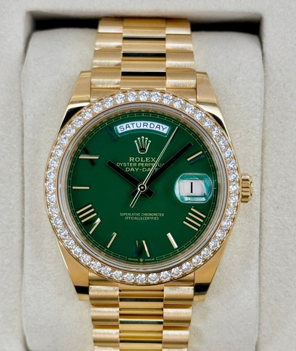 NEW 2026 Rolex Day-Date 40mm 228348RBR Presidential Green Roman Numeral Dial