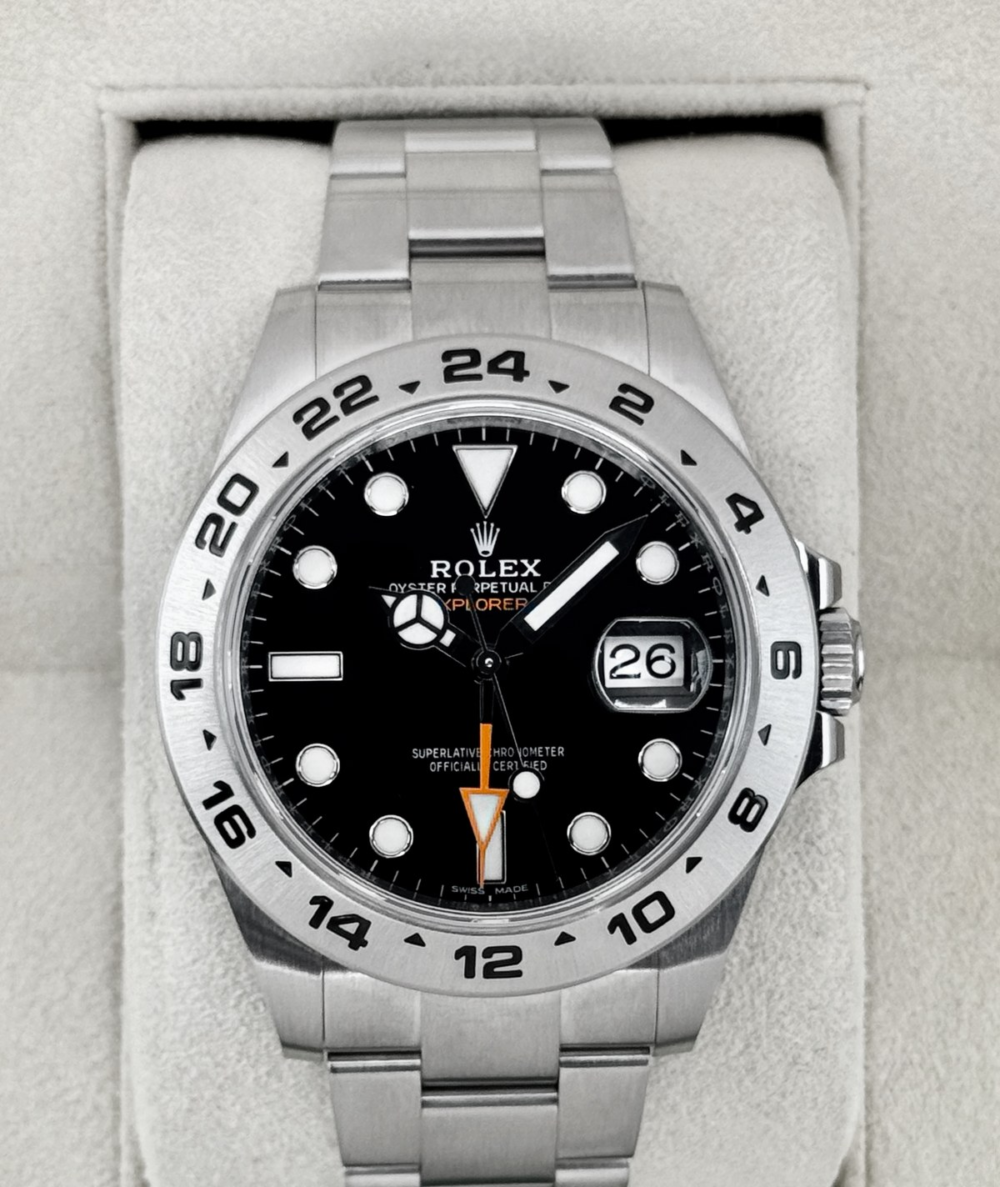 2018 Rolex Explorer II 42mm 216570 Stainless Steel Black Dial