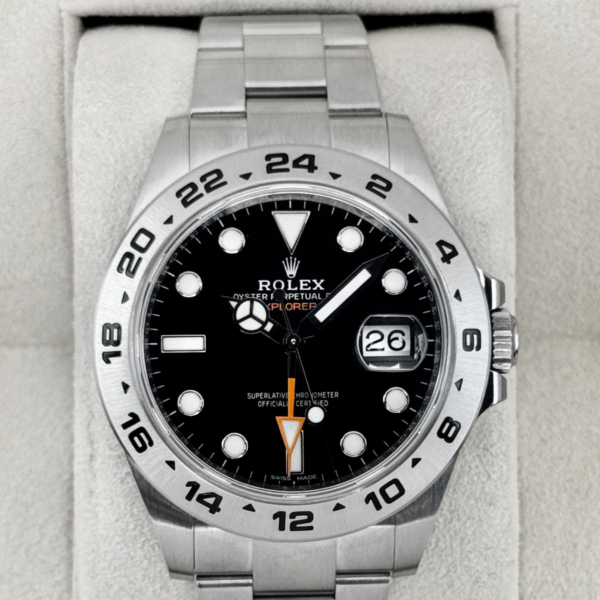 2018 Rolex Explorer II 42mm 216570 Stainless Steel Black Dial
