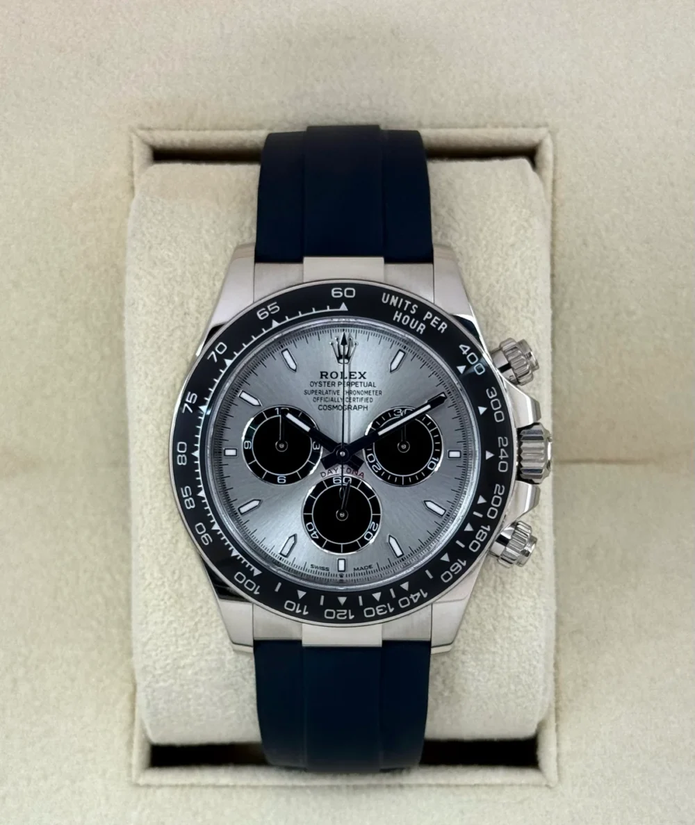 2025 Rolex Daytona 40mm 126519LN White Gold Oysterflex Silver Ghost Dial
