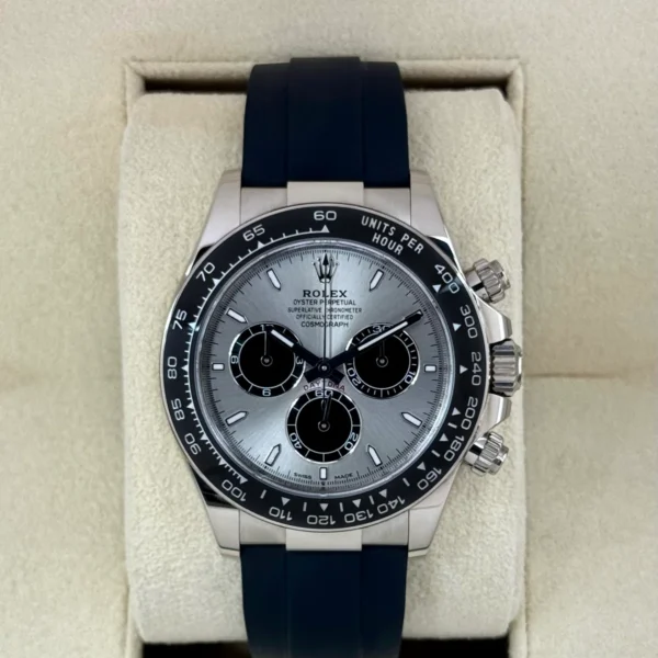 2025 Rolex Daytona 40mm 126519LN White Gold Oysterflex Silver Ghost Dial