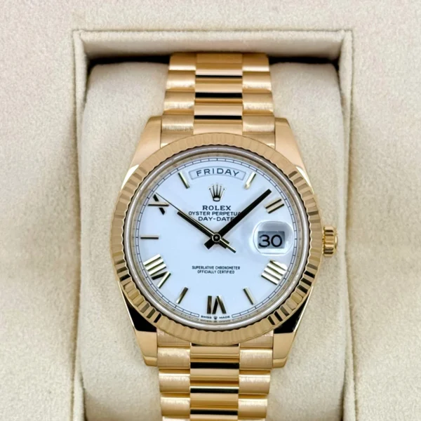 2022 Rolex Day-Date 40mm 228238 Presidential White Dial